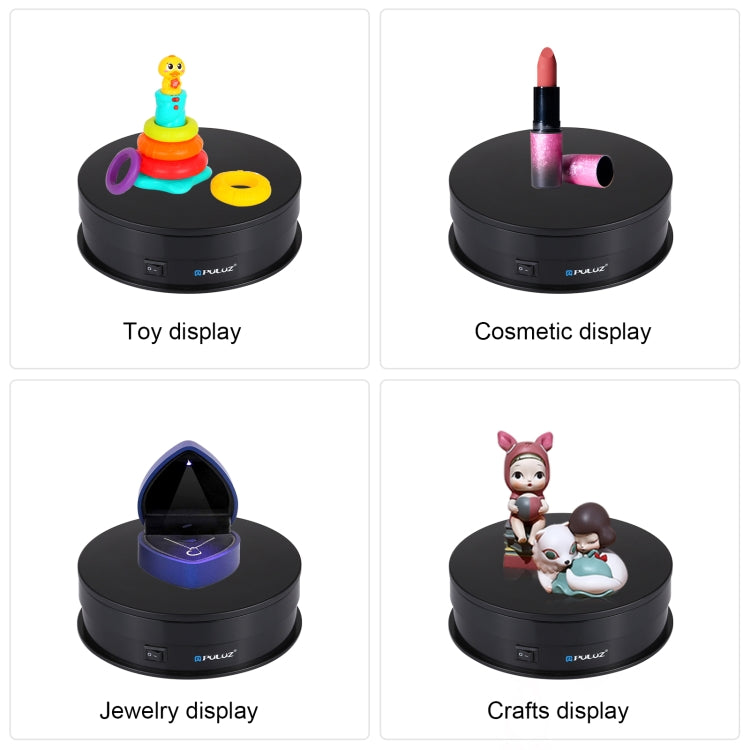 PULUZ 15cm USB Electric Rotating Turntable Display Stand Video Shooting Props Turntable for Photography, Load 1-5kg, 15cm Load 1-5kg Black, 15cm Load 1-5kg White