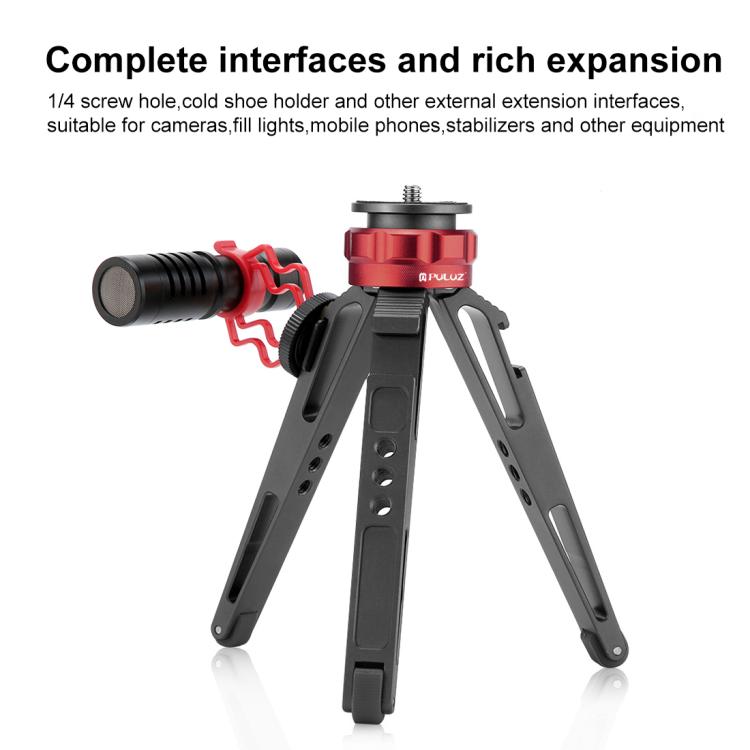 PULUZ Desktop Vlogging Live Tripod Holder with Cold Shoe Bases for DSLR & Digital Cameras, Adjustable Height: 7.5-14.5cm, Desktop Live Tripod