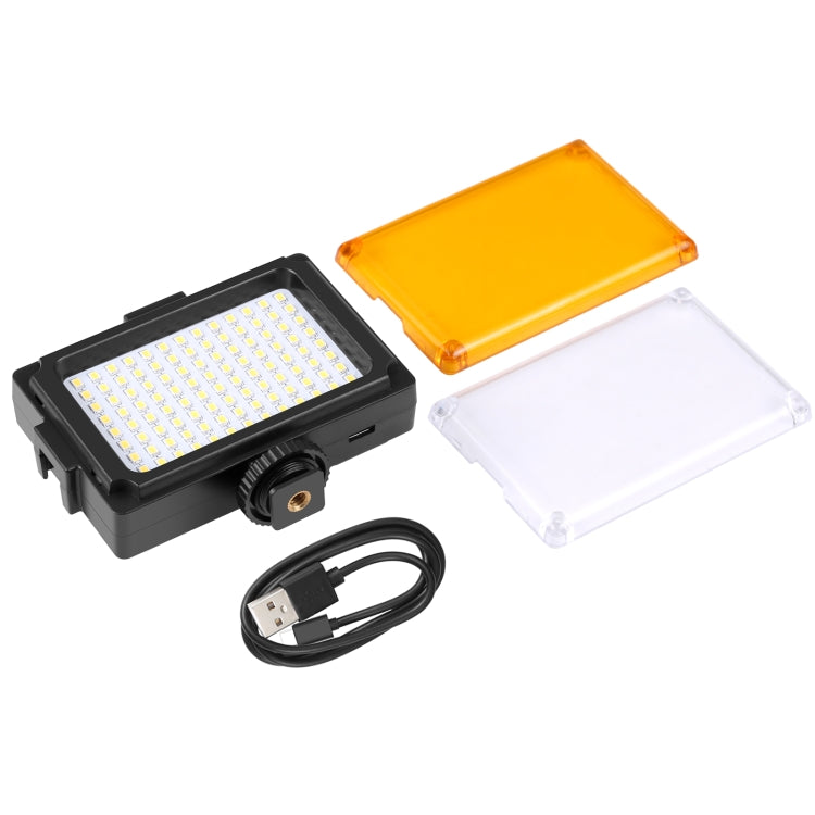 PULUZ Pocket 96 LEDs 860LM Professional Vlogging Photography Video & Photo Studio Light with White and Orange Magnet Filters Light Panel for Canon, Nikon, DSLR Cameras, 104 LED