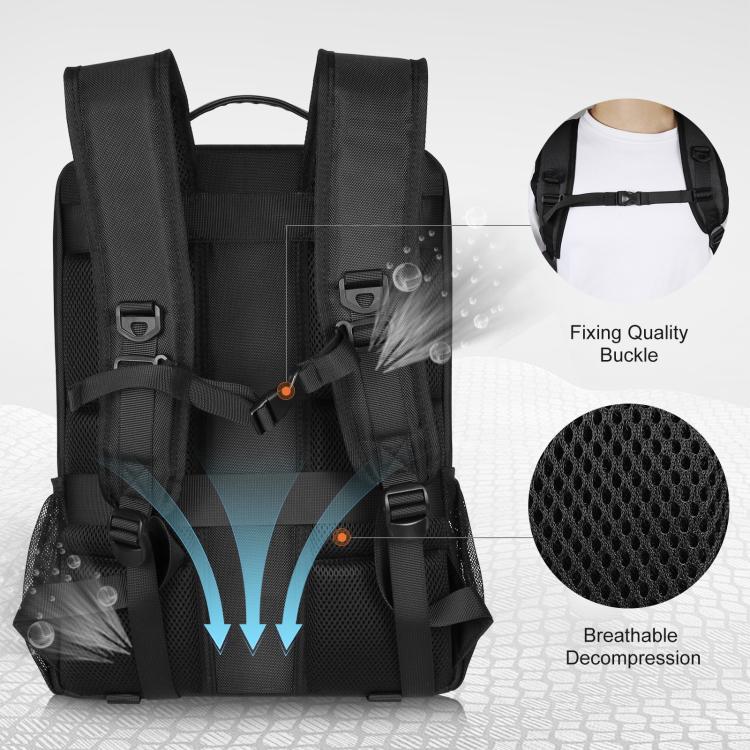 PULUZ Solar Power Outdoor Portable Camera Dual Shoulders Backpack Laptop Bag, Solar Shoulders Backpack