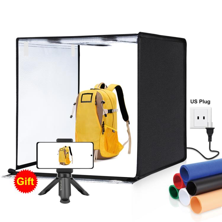 PULUZ Photo Studio Light Box Portable 60 x 60 x 60 cm Light Tent LED 5500K White Light Dimmable Mini 36W Photography Studio Tent Kit with 6 Removable Backdrops (Black Orange White Green Blue Red), 60cm Box(US), 60cm Box(UK), 60cm Box(EU), 60cm Box(AU)