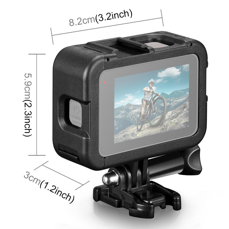 PULUZ Chargeable PA Frame Mount Cage with Cold Shoe Base Slot for GoPro HERO13 Black /12 Black /11 Black /11 Black Mini /10 Black /9 Black, Chargeable PA Frame Mount
