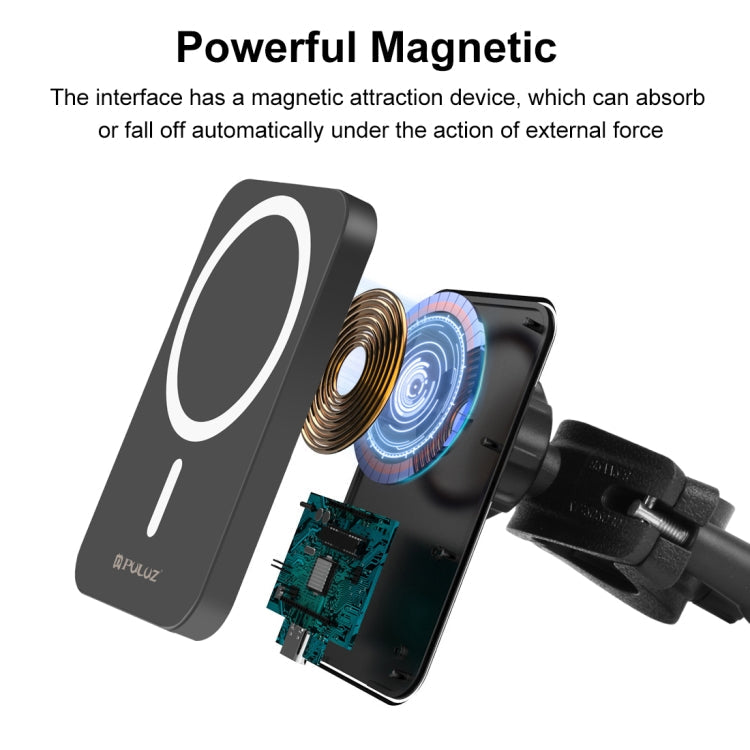 PULUZ 15W Magnetic Qi Wireless Charger Vlogging Phone Clamp Holder