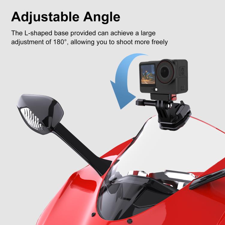 PULUZ Motorcycle Windshield Action Camera Mount Clip for GoPro Hero12 Black / DJI Osmo Action 4 / Insta360 X4 / Ace Pro and Other Action Cameras, Windshield Clip I