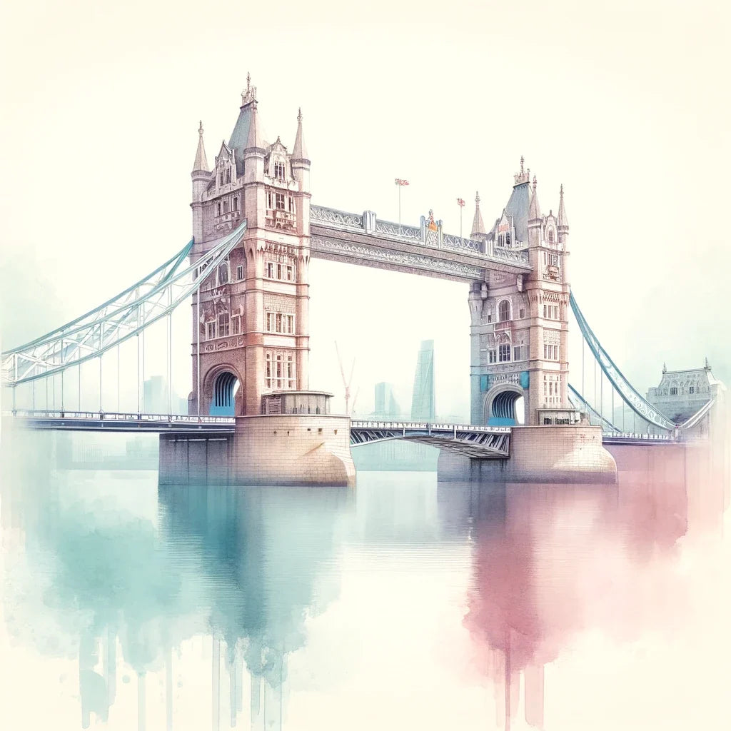 Pastel Modernism London Bridge Canvas