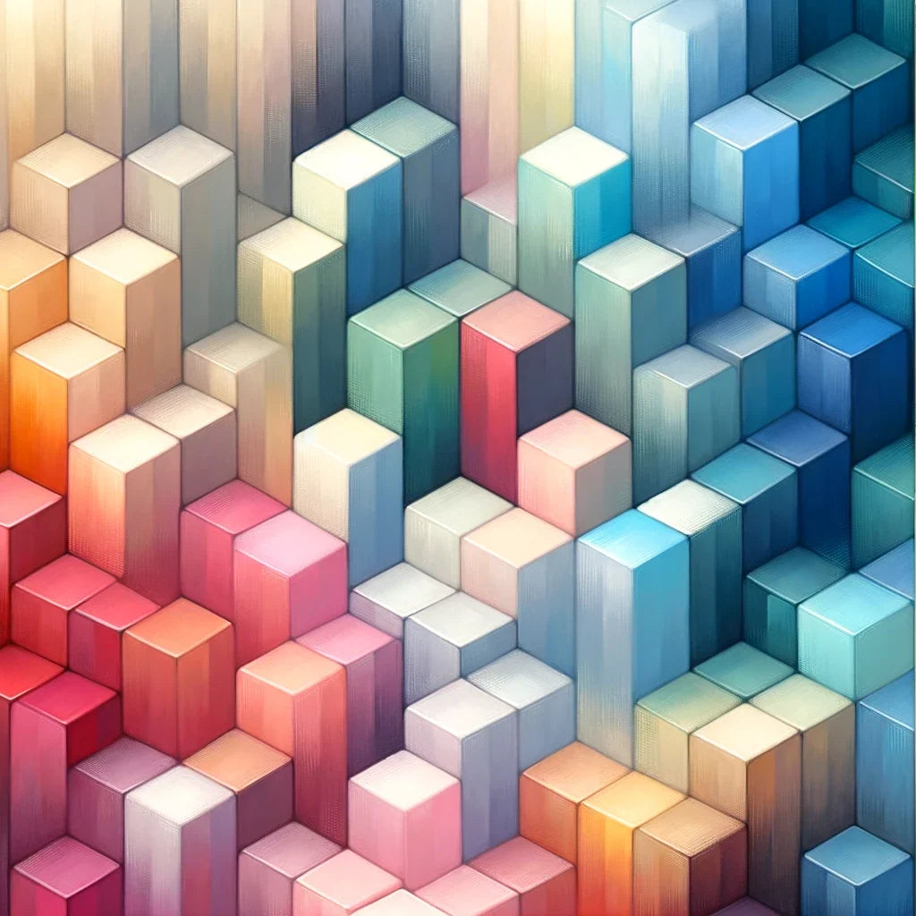 Pastel Serenity Cube Mosaic Canvas