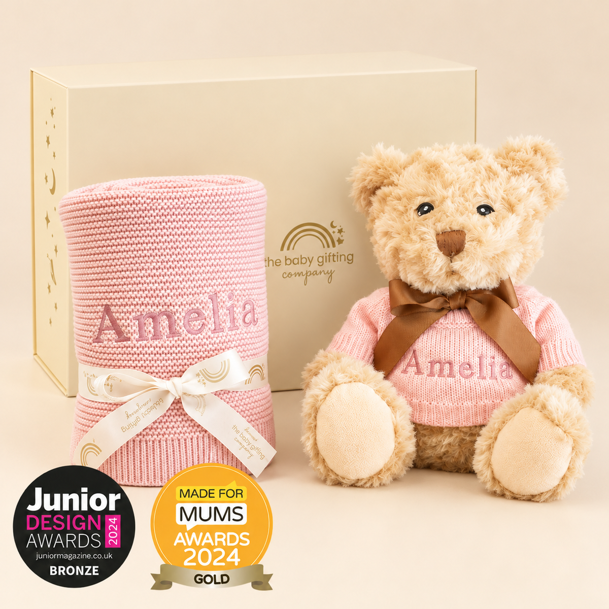 NEW BABY BLANKET AND TEDDY