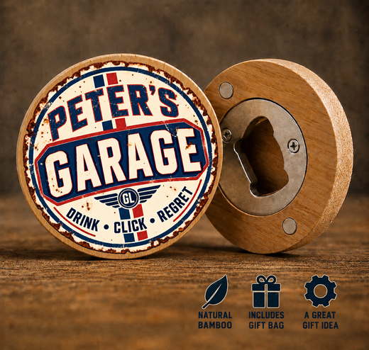Peter’s Garage Bottle Opener – Funny Gift for Him