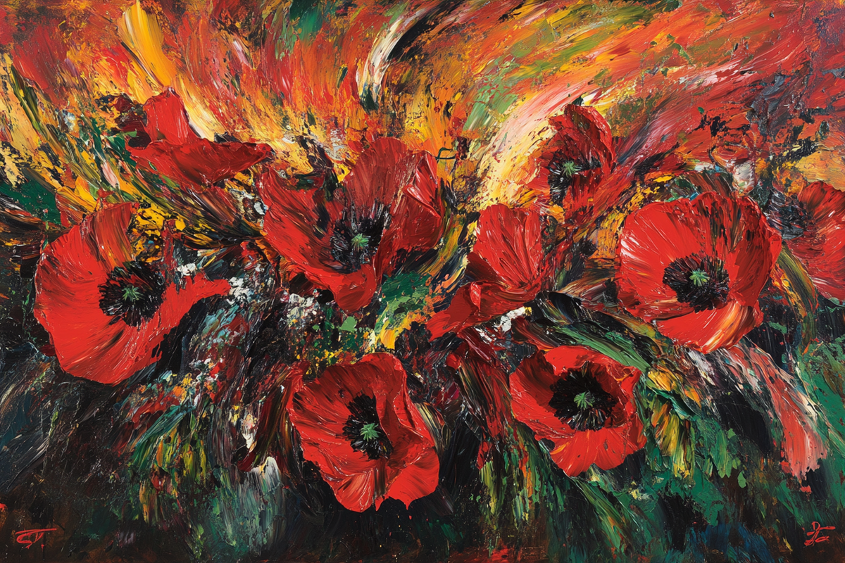 Poppy Burst Canvas