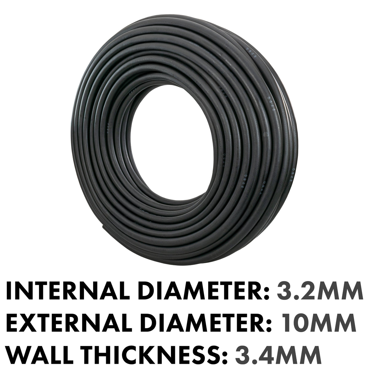 Rubber 3.2mm Braided Fuel, Oil Hose SAE J30 R6