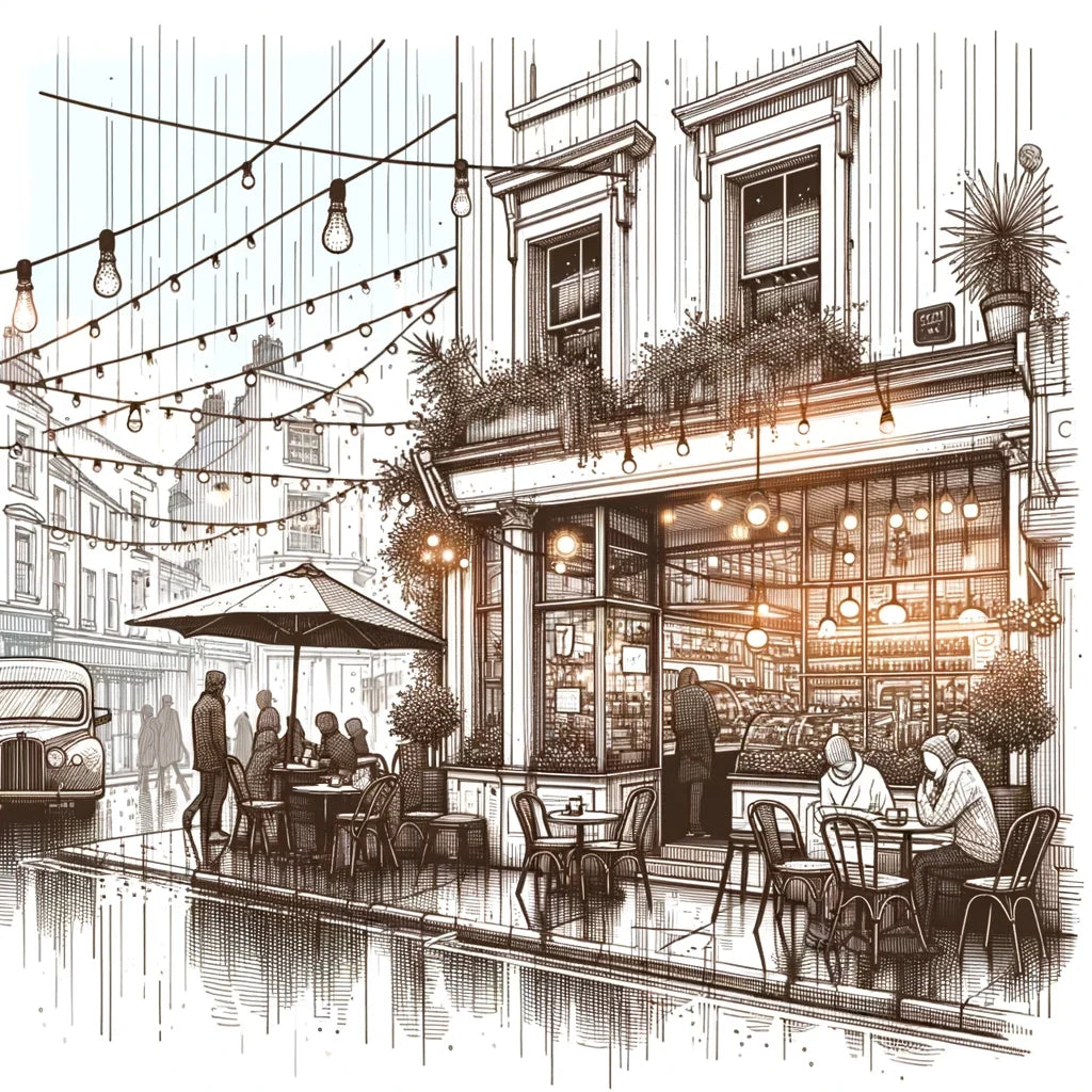 Rainy Day Café Canvas