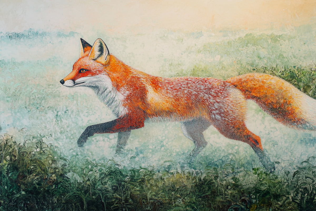 Red Fox Dawn Canvas