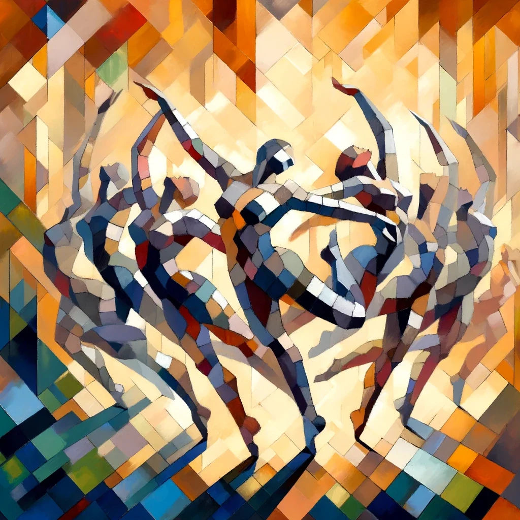 Rhythmic Dance Abstract Cotton Cushion