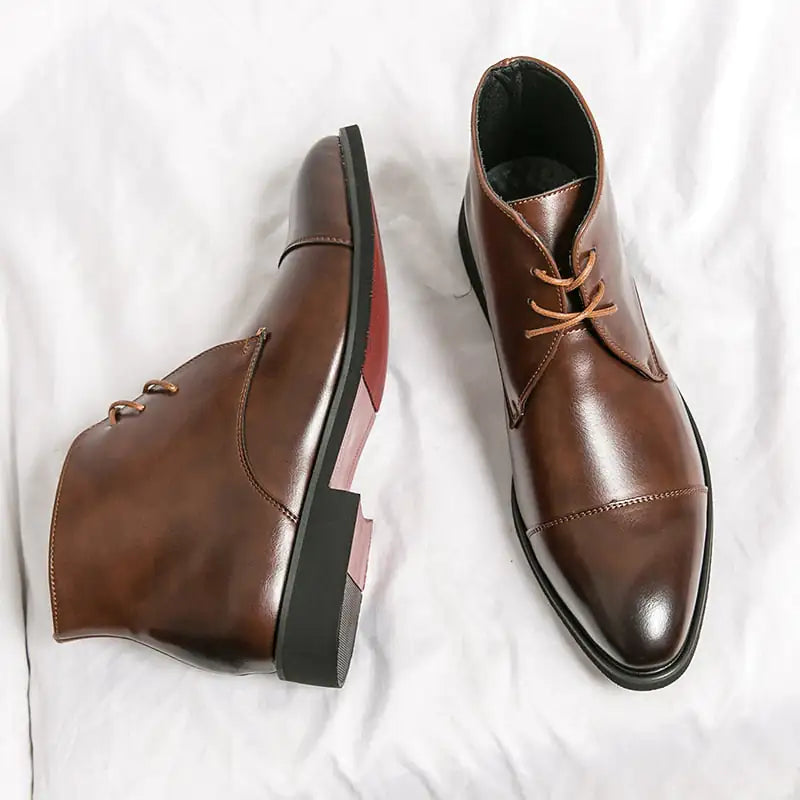 Crimson Sole Leather Boots