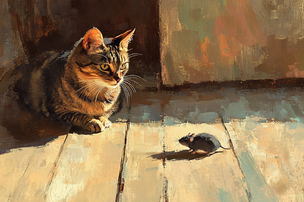 Rooftop Cat's Curious Canvas