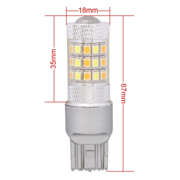 T20/7443 8W 420LM White + Yellow Light 42 LED 2835 SMD Car Brake Light Steering Light Bulb, DC 12V, T20