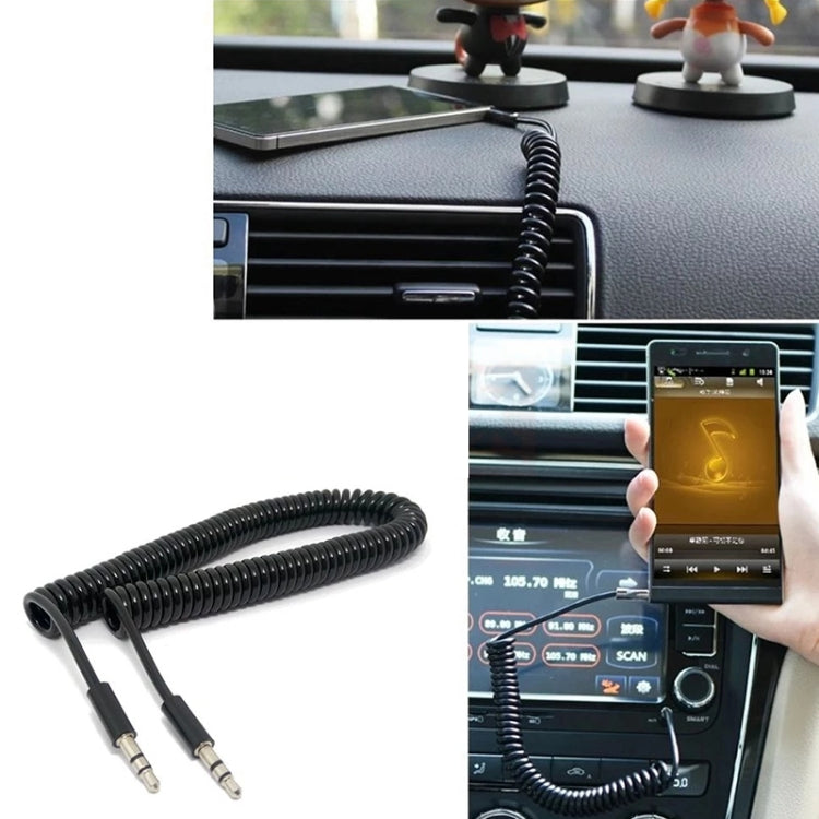 Spring Coiled 3.5mm Aux Cable, Compatible with Phones, Tablets, Headphones, MP3 Player, Car/Home Stereo & More, Length: 20cm up to 80cm