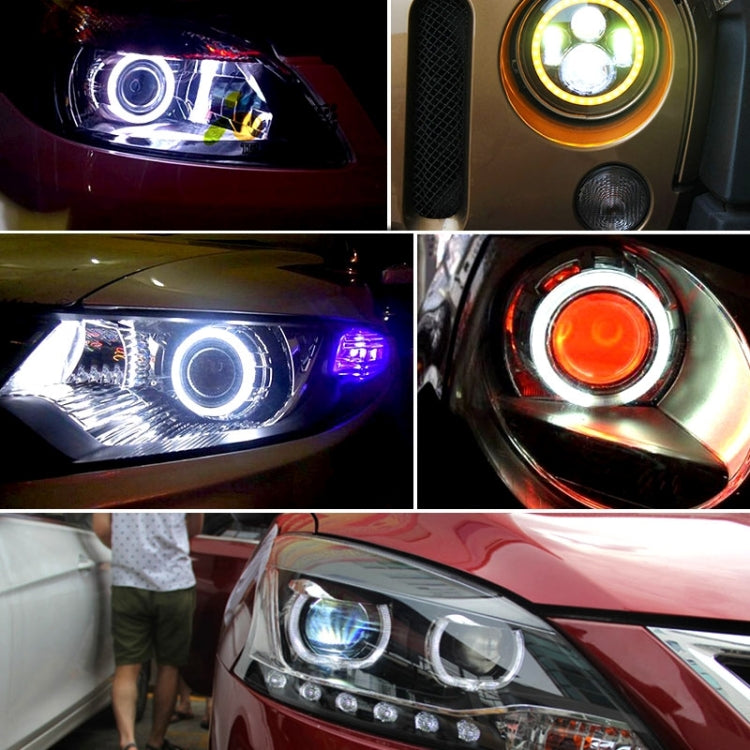 110mm 5W 180LM Angel Eyes Circles Car Headlight COB LED Lights for Vehicles, DC 12-24V, 110mm  Blue Light, 110mm  White Light
