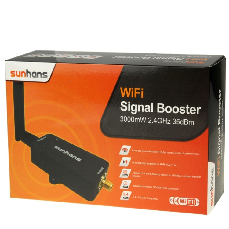 Sunhans SH24BTA-N 35dBm 2.4GHz 3W 11N/G/B WiFi Signal Booster WiFi Amplifier Wireless Repeater, SH24BTA-N