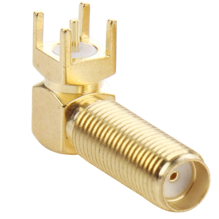 10 PCS Gold Plated SMA Female Right Angle 90 Degrees Panel PCB Mount 4.0mm Square Connector Adapter, SMA Female Right Angle
