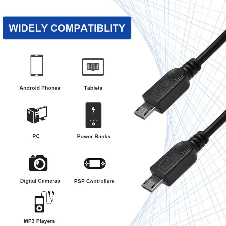 USB 2.0 Male to 2 Micro USB Male Cable, Length: About 30cm, USB 2.0 AM  to 2 Micro USB