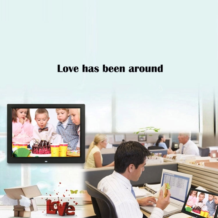 14 inch LED Display Multi-media Digital Photo Frame with Holder & Music & Movie Player, Support USB / SD / MS / MMC Card Input