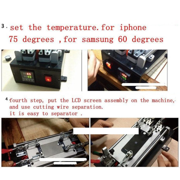Touch Panel LCD Separator Glue Disassemble Machine for iPhone / Samsung / HTC / Sony etc. Support LCD Panel Size: 20 cm x 11 cm (AC 110 - 220V), 20x11 cm