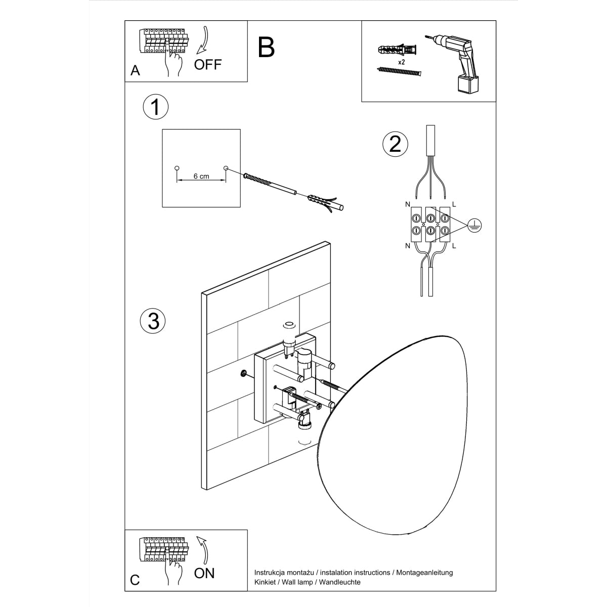 Wall lamp steel Senses modern Design G9