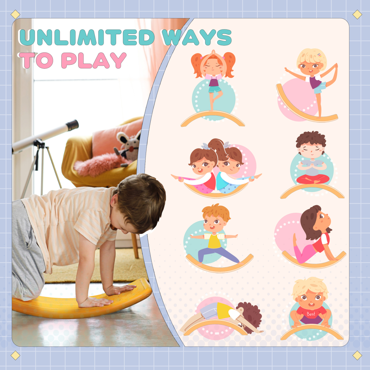 ZONEKIZ Balance Board, Kids Wobble board for 3-6 Years
