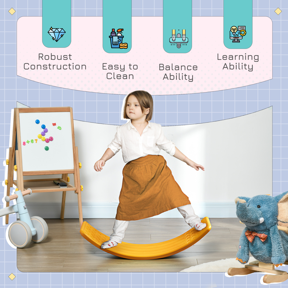 ZONEKIZ Balance Board, Kids Wobble board for 3-6 Years