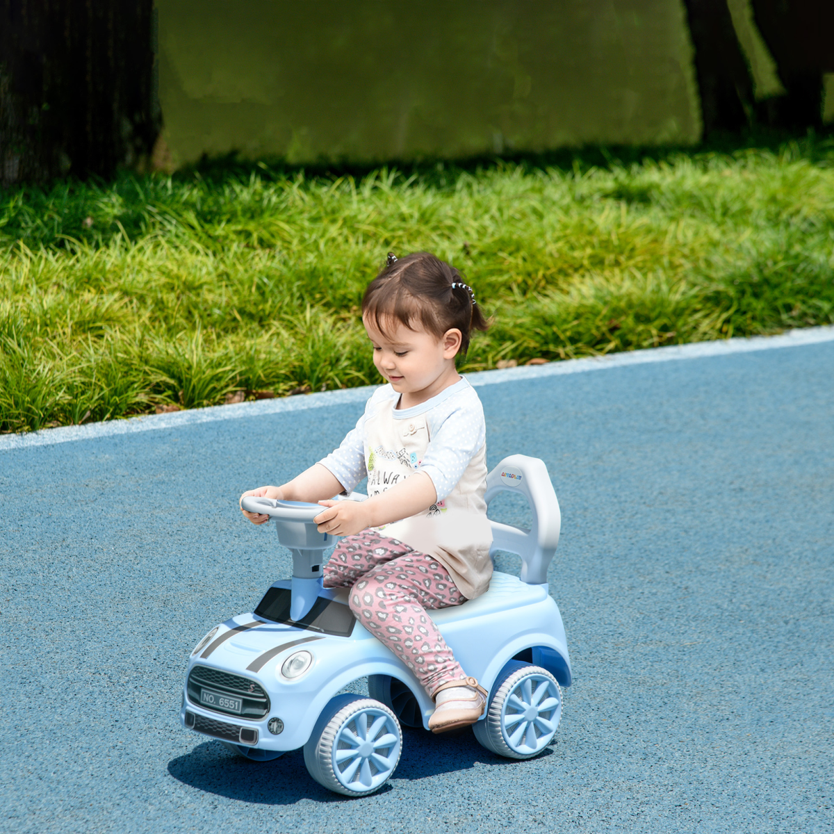 AIYAPLAY Ride On Car Foot To Floor Sliding Car w/ Air Horn