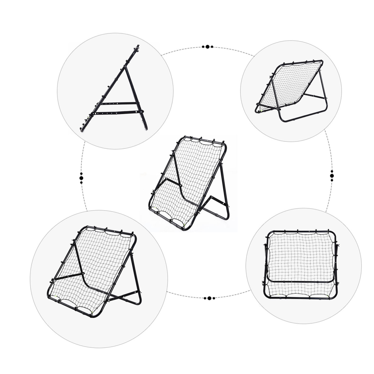 HOMCOM Rebounder Net Kids Adults Football Training Aid Adjustable