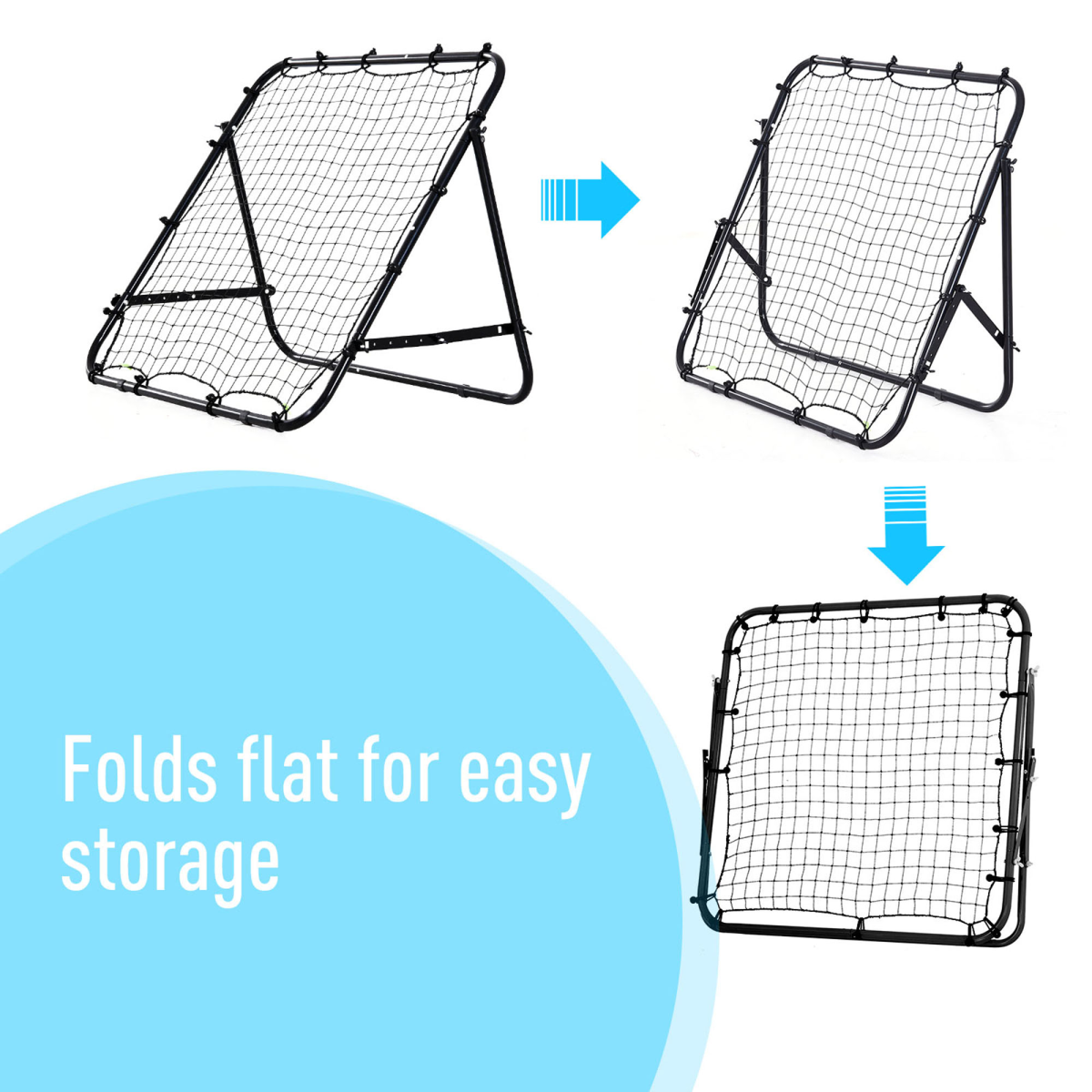 HOMCOM Rebounder Net Kids Adults Football Training Aid Adjustable