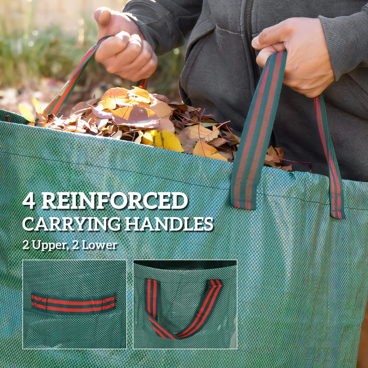 Outsunny Garden Waste Bags, 272L x 3 Heavy Duty Garden Sacks