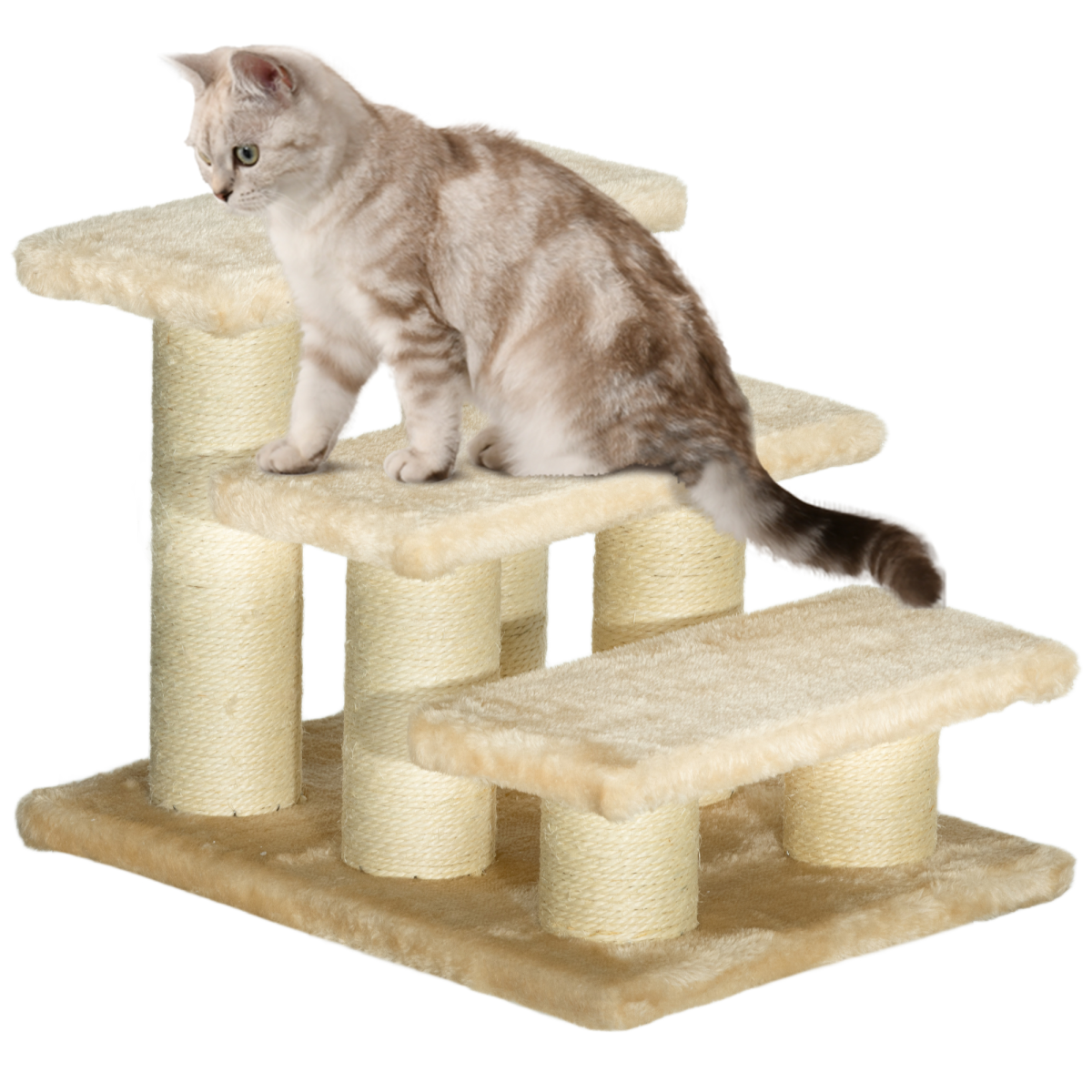 PawHut Cat Steps 3 Stairs Deluxe Pet Portable Easy Climb Assistance Lightweight