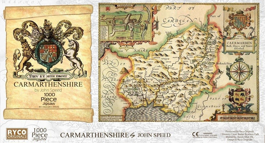 Carmarthenshire Historical Map 1000 Piece Jigsaw Puzzle (1610)