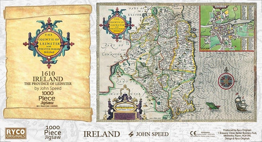 Leinster Historical Map 1000 Piece Jigsaw Puzzle (1610)