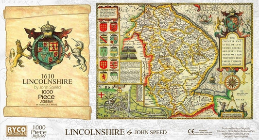 Lincolnshire Historical Map 1000 Piece Jigsaw Puzzle (1610)
