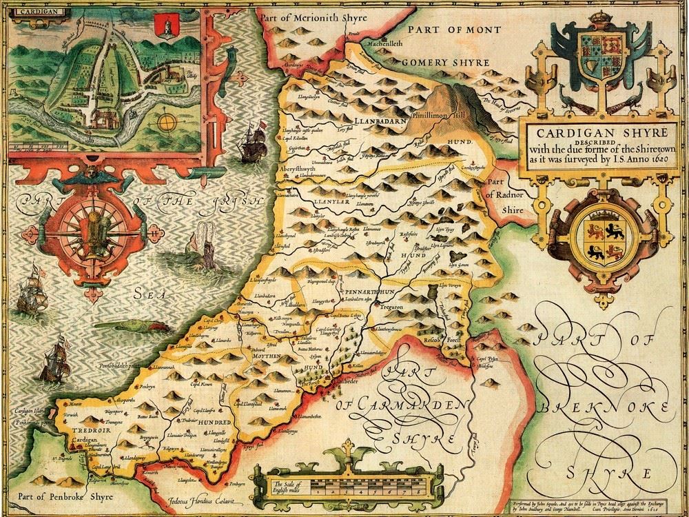 Cardiganshire Historical Map 1000 Piece Jigsaw Puzzle (1610)