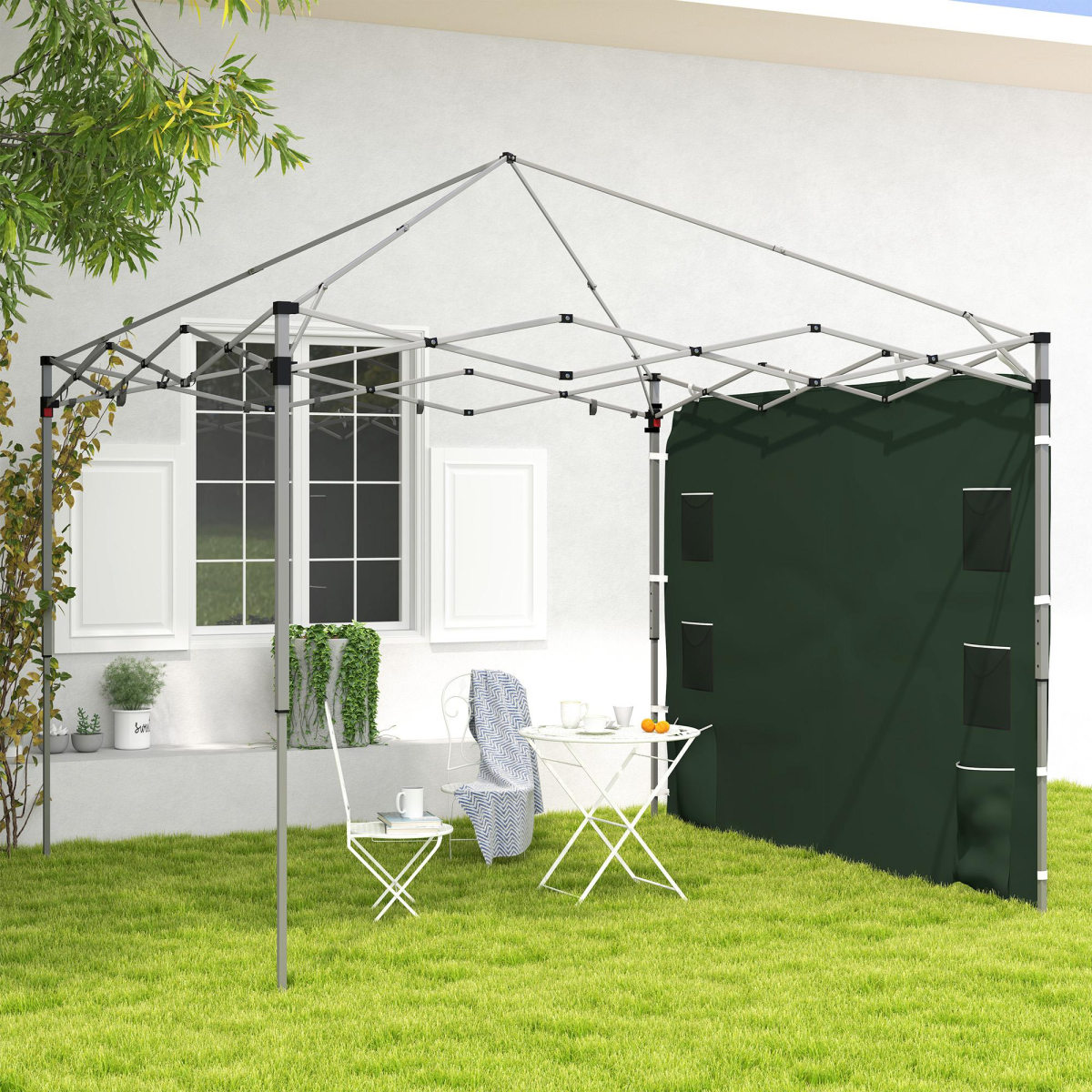 Beige Sidewall Panel for 3x3m Gazebo - Durable Oxford Fabric with Storage