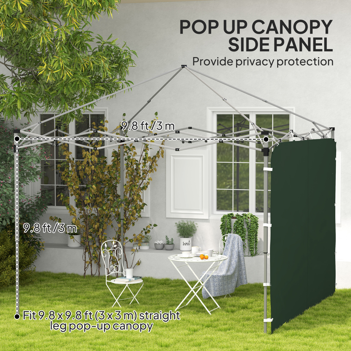 Beige Sidewall Panel for 3x3m Gazebo - Durable Oxford Fabric with Storage