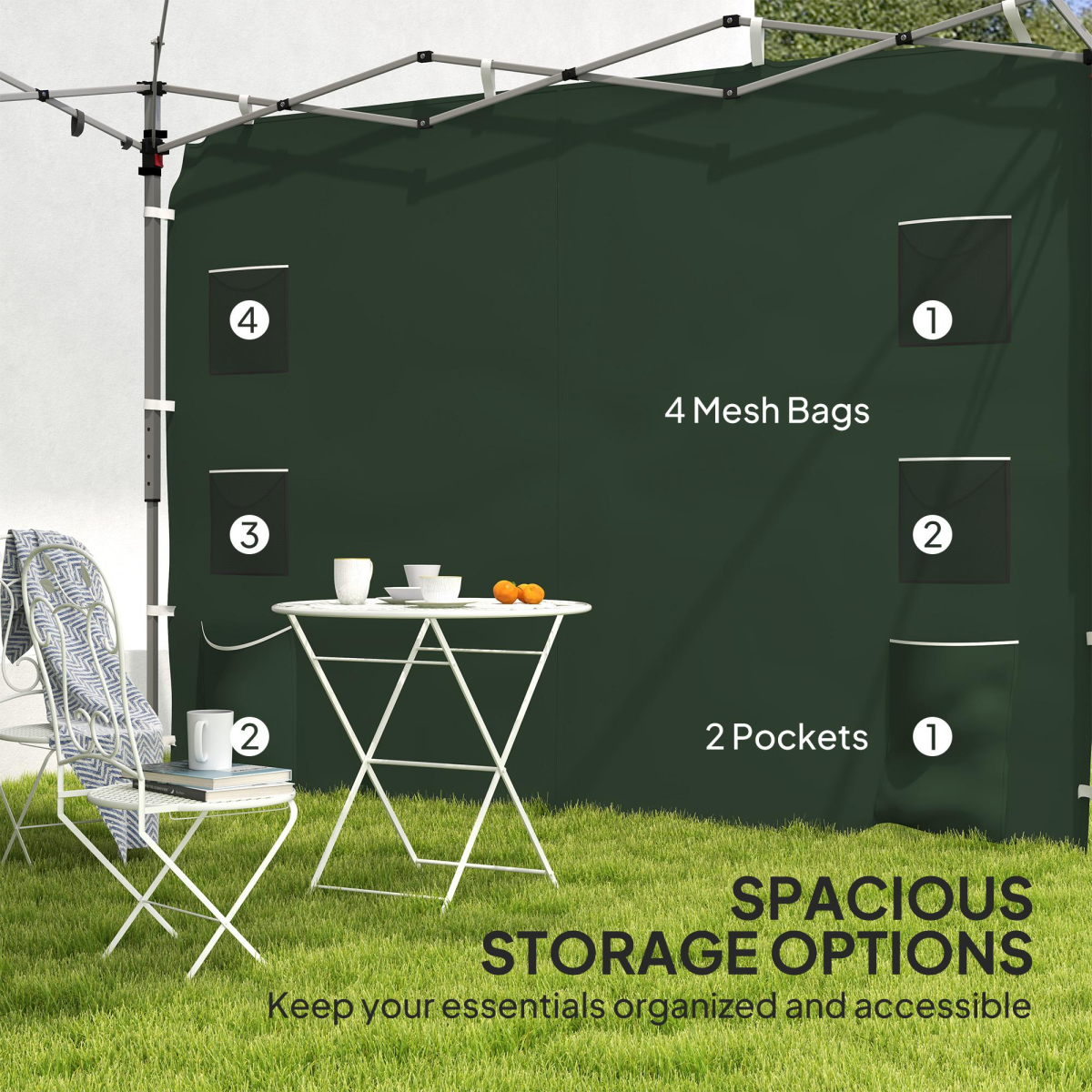 Beige Sidewall Panel for 3x3m Gazebo - Durable Oxford Fabric with Storage