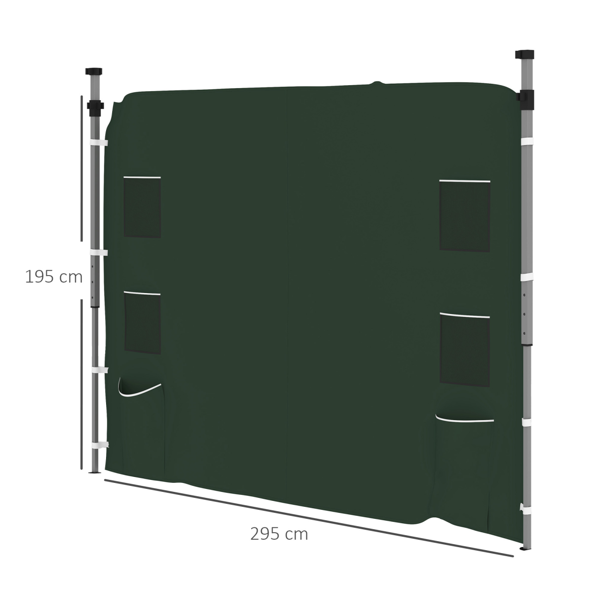 Beige Sidewall Panel for 3x3m Gazebo - Durable Oxford Fabric with Storage