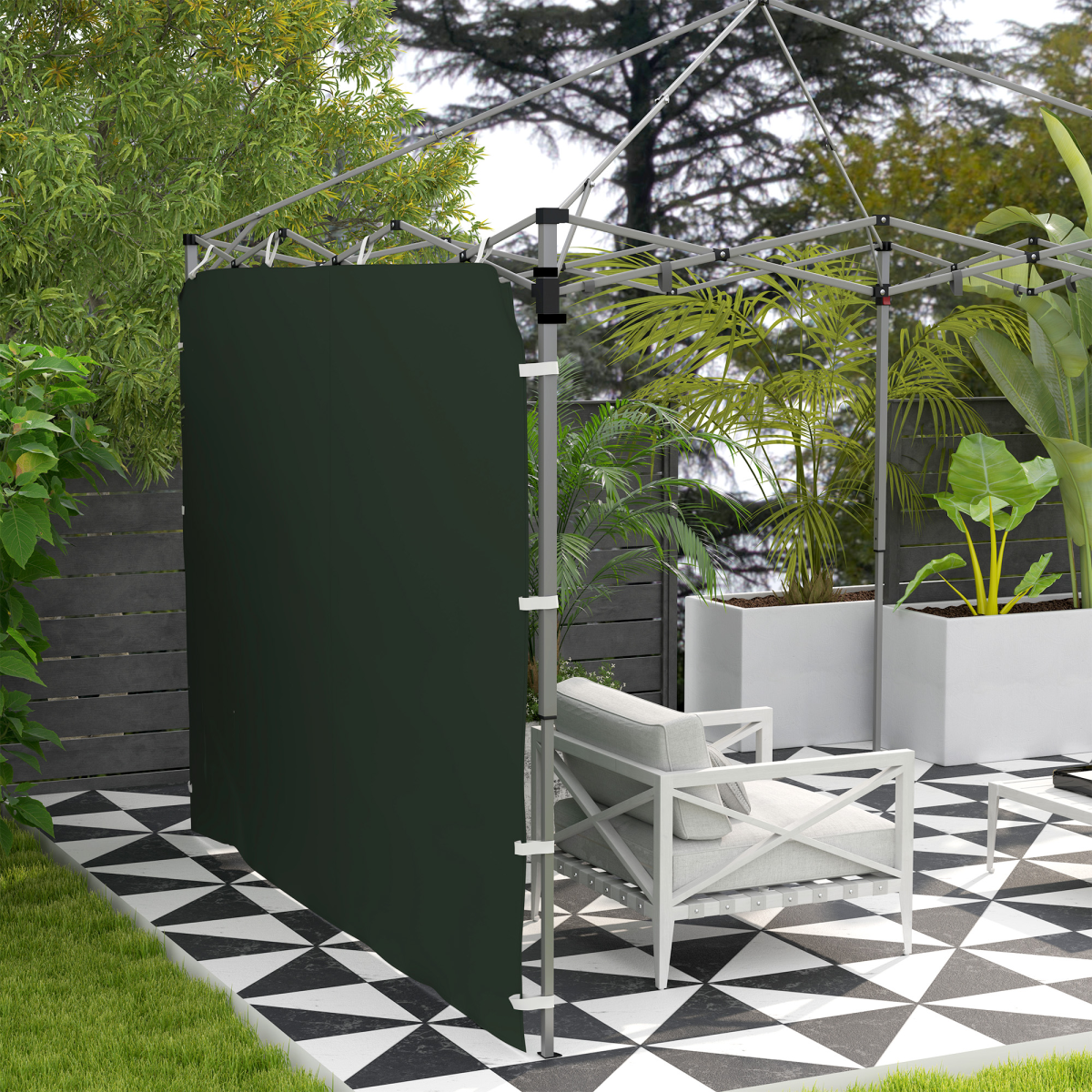 Beige Sidewall Panel for 3x3m Gazebo - Durable Oxford Fabric with Storage