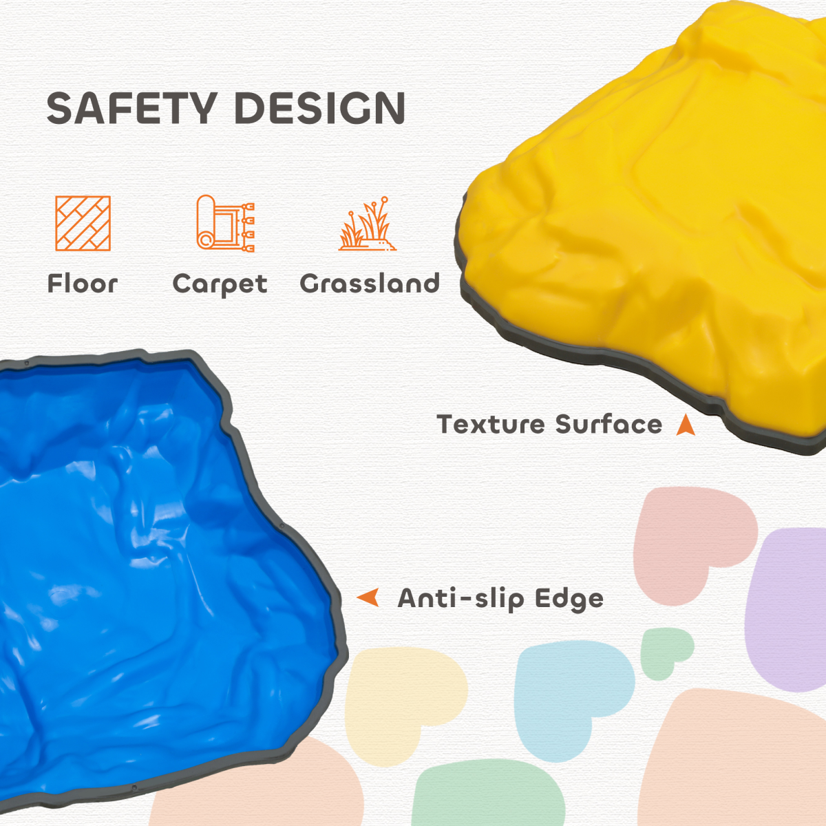 AIYAPLAY Balance Stepping Stones, 6 PCS River Stones for Kids Ages 3-8 Years