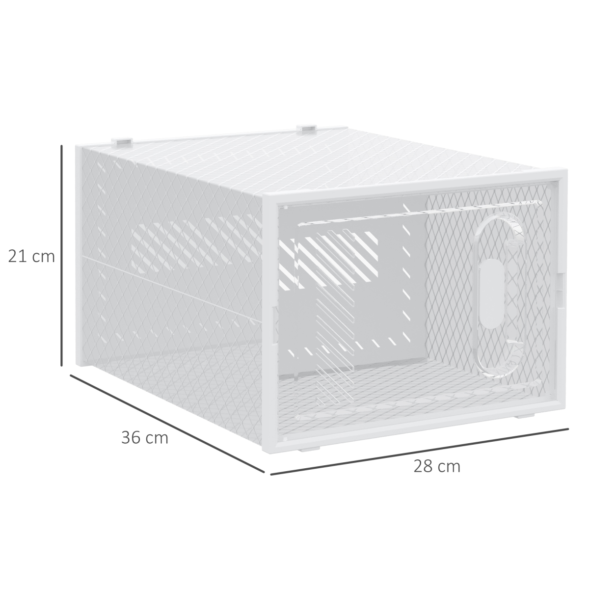 HOMCOM 8PCS Stackable Clear Plastic Shoe Storage Box for UK/EU Size 8.5/43