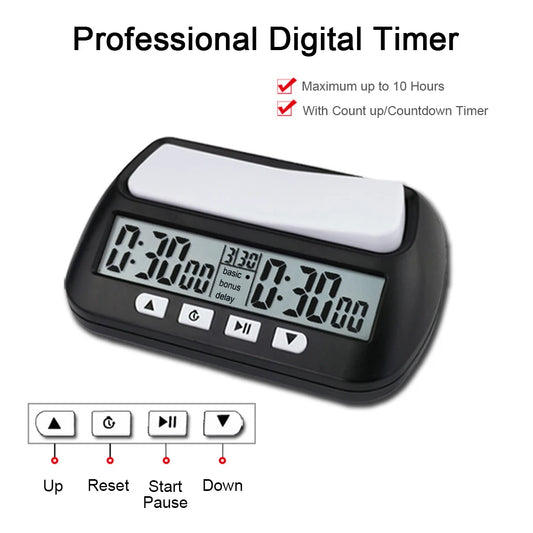 3-in-1 Digital Chess Clock Timer with Alarm – YS-902