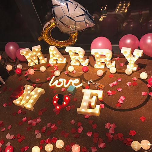 LED Decorative Letter Lamp - Warm White Light for Festive Occasions