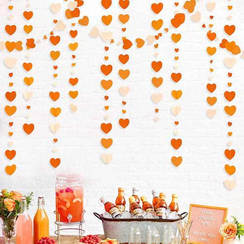 Autumn Paper Heart Garlands - 4m Festive Streamers for Celebrations
