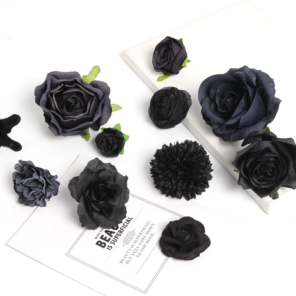 Elegant Black Artificial Flowers - Perfect for Weddings & Home Decor